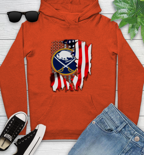 Buffalo Sabres NHL Hockey American Flag Youth Hoodie 4
