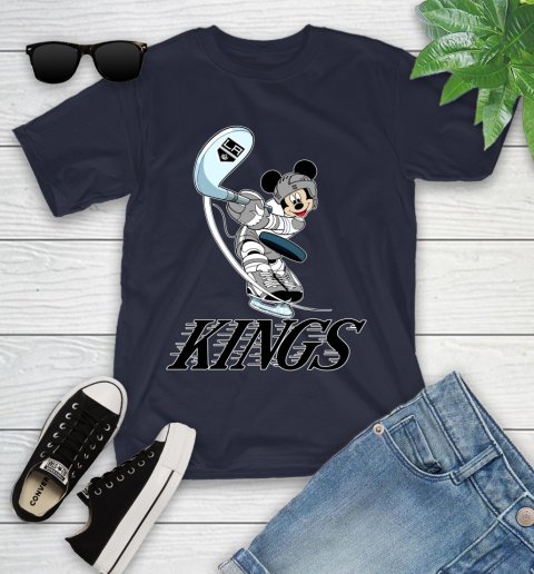 NHL Hockey Los Angeles Kings Cheerful Mickey Mouse Shirt Youth T-Shirt 3