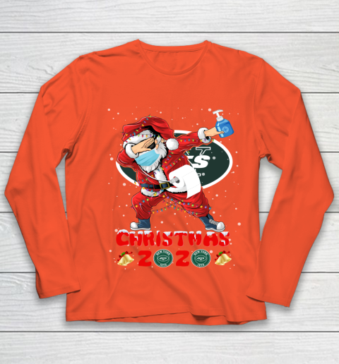 New York Jets Funny Santa Claus Dabbing Christmas 2020 NFL Youth Long Sleeve 3