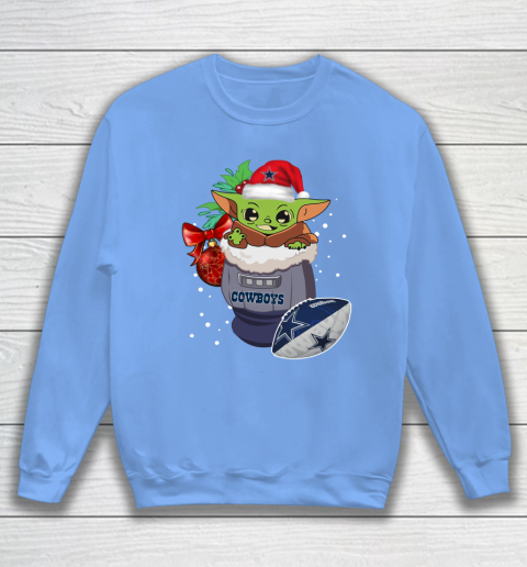 Dallas Cowboys Christmas Baby Yoda Star Wars Funny Happy NFL Sweatshirt 9