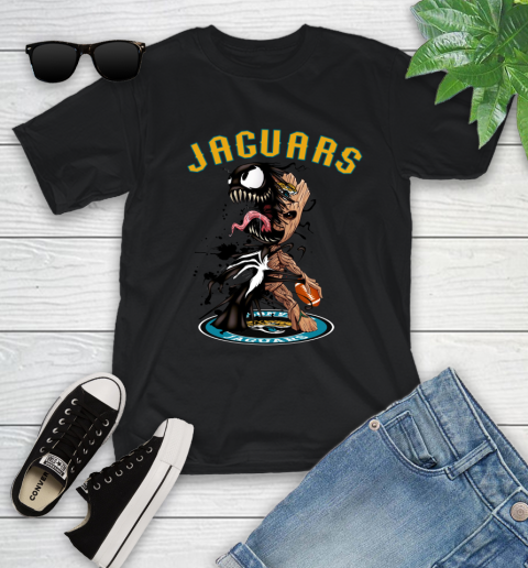 NFL Jacksonville Jaguars Football Venom Groot Guardians Of The Galaxy Youth T-Shirt 2