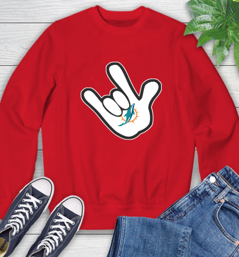 Miami Dolphins NFL Football Mickey Rock Hand Disney Sweatshirt 10
