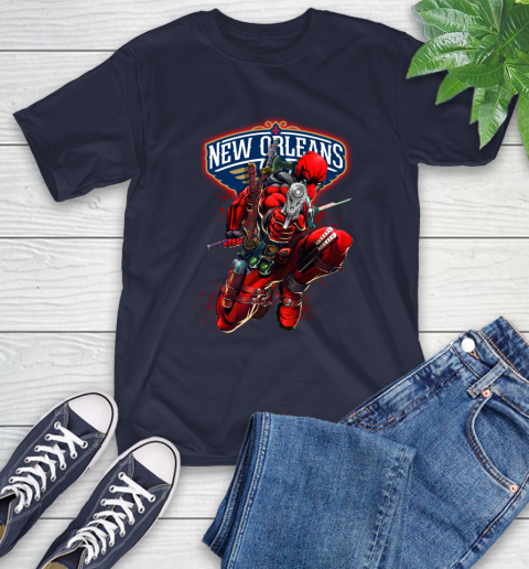 NBA Deadpool Marvel Comics Sports Basketball New Orleans Pelicans T-Shirt 4