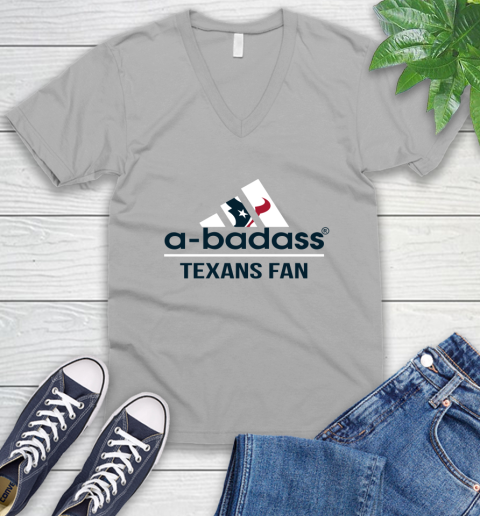 Houston Texans NFL Football A Badass Adidas Adoring Fan Sports V-Neck T-Shirt 3