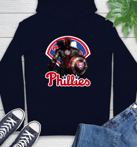 MLB Captain America Thor Spider Man Hawkeye Avengers Endgame Baseball Philadelphia Phillies Hoodie 4