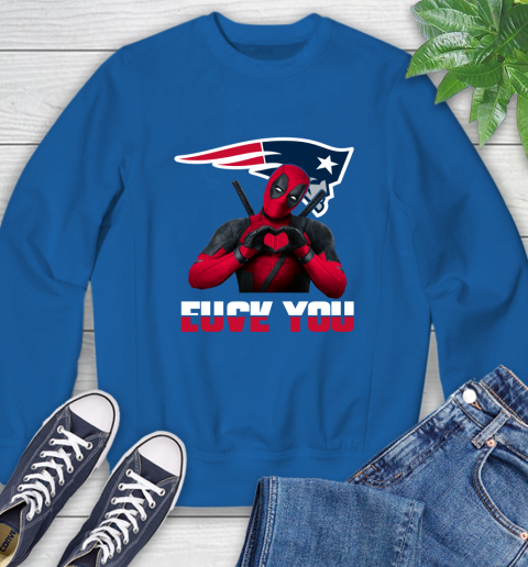 NHL New England Patriots Deadpool Love You Fuck You Football Sports Sweatshirt 9
