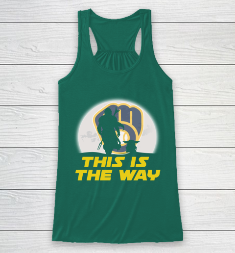 Milwaukee Brewers MLB Baseball Star Wars Yoda And Mandalorian This Is The Way Racerback Tank 5