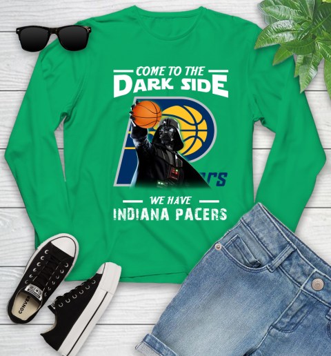 NBA Come To The Dark Side We Have Indiana Pacers Star Wars Darth Vader Basketball Youth Long Sleeve 7