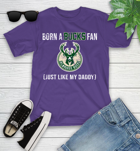 NBA Milwaukee Bucks Loyal Fan Just Like My Daddy Basketball Shirt Youth T-Shirt 3