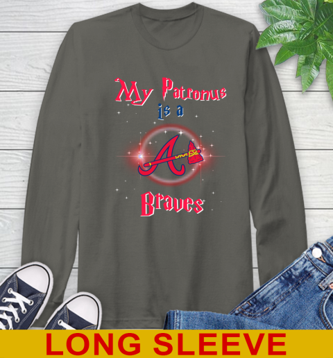MLB Baseball Harry Potter My Patronus Is A Atlanta Braves Long Sleeve T-Shirt 10