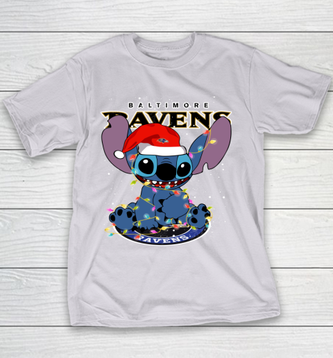 Baltimore Ravens NFL Football noel stitch Christmas Youth T-Shirt 2