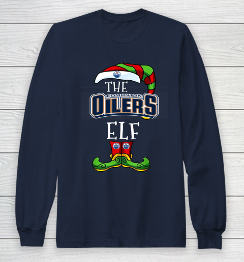 Edmonton Oilers Christmas ELF Funny NHL Long Sleeve T-Shirt 2