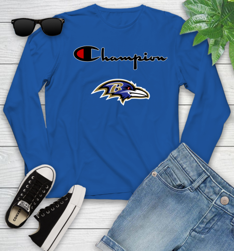 NFL Football Baltimore Ravens Champion Shirt Youth Long Sleeve 7