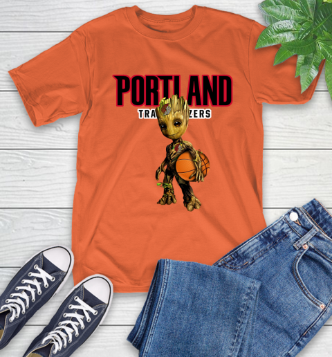 Portland Trail Blazers NBA Basketball Groot Marvel Guardians Of The Galaxy T-Shirt 5