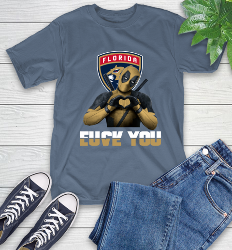 NHL Florida Panthers Deadpool Love You Fuck You Hockey Sports T-Shirt 8