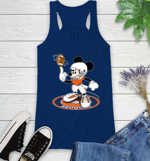 NFL Football Denver Broncos Cheerful Mickey Disney Shirt Racerback Tank 8