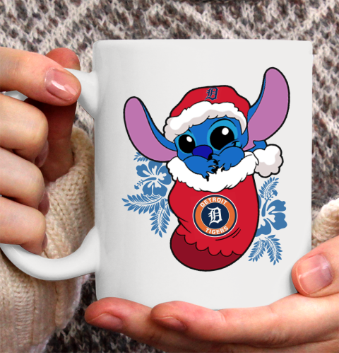Detroit Tigers Christmas Stitch In The Sock Funny Disney MLB Ceramic Mug 11oz 2