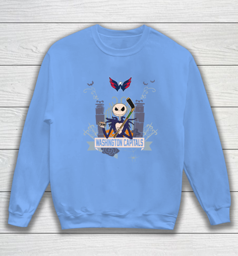 NHL Washington Capitals Hockey Jack Skellington Halloween Sweatshirt 8