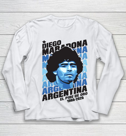 Diego Maradona El Pibe De Pro 1960 2020 Rest In Peace Youth Long Sleeve