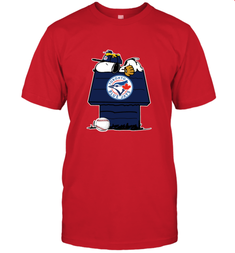 Toronto BLue Jays Snoopy And Woodstock Resting Together MLB Unisex Jersey Tee