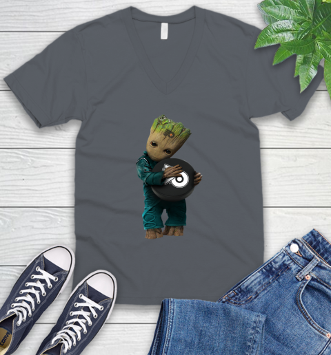 NHL Groot Guardians Of The Galaxy Hockey Sports Philadelphia Flyers V-Neck T-Shirt 5