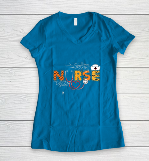 Nurse Halloween Shirt Gift With Pumpkin Boo Spider Witch Hat T-Shirt