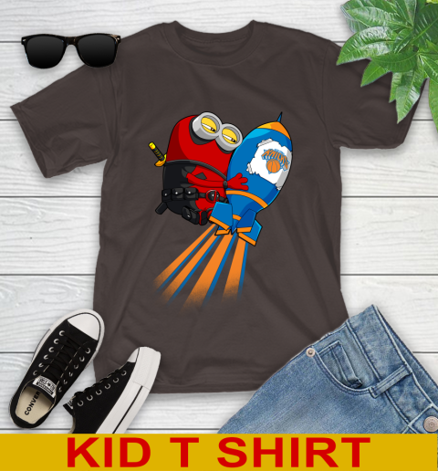 NBA Basketball New York Knicks Deadpool Minion Marvel Shirt Youth T-Shirt 6