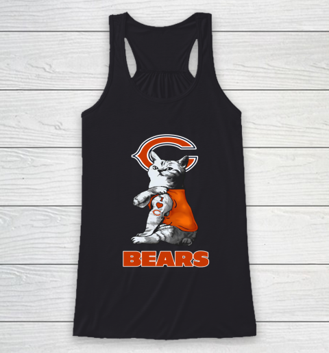 NFL Football My Cat Loves Chicago Bears Racerback Tank