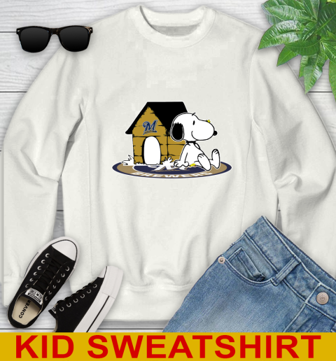 MLB Baseball Milwaukee Brewers Snoopy The Peanuts Movie Shirt Youth Sweatshirt