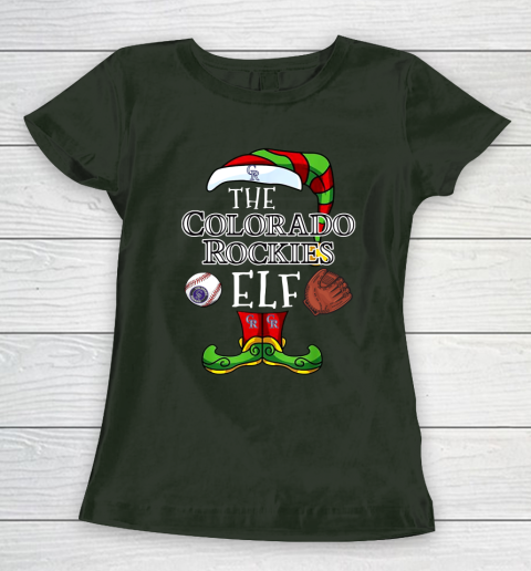 Colorado Rockies Christmas ELF Funny MLB Women's T-Shirt 4