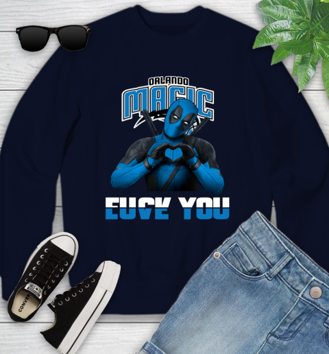 NBA Orlando Magic Deadpool Love You Fuck You Basketball Sports Youth Sweatshirt 2