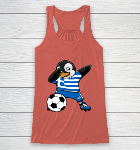 Dabbing Penguin Greece Soccer Fans Jersey Football Lovers Racerback Tank 2