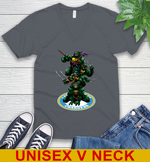 NFL Football Los Angeles Chargers Teenage Mutant Ninja Turtles Shirt V-Neck T-Shirt 5