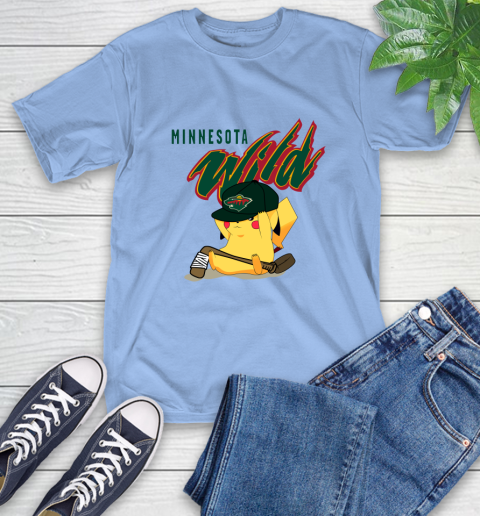 NHL Pikachu Hockey Sports Minnesota Wild T-Shirt 11
