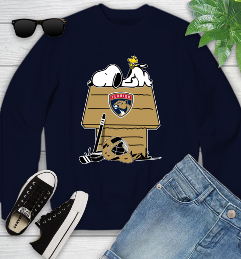 Florida Panthers NHL Hockey Snoopy Woodstock The Peanuts Movie Youth Sweatshirt 3