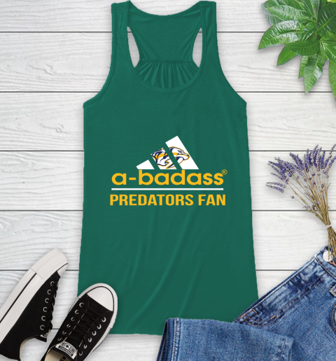 NHL A Badass Nashville Predators Fan Adidas Hockey Sports Racerback Tank - Image 7