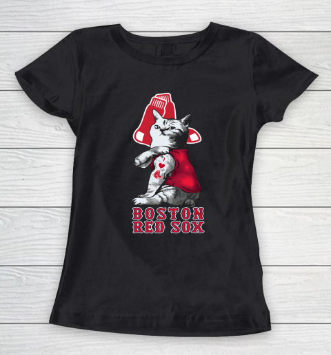 MLB Baseball My Cat Loves Boston Red Sox Women's T-Shirt