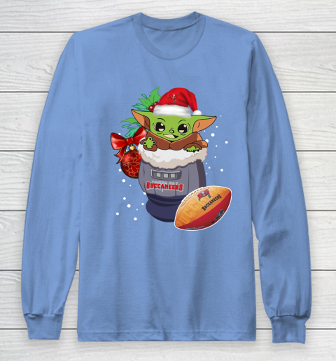 Tampa Bay Buccaneers Christmas Baby Yoda Star Wars Funny Happy NFL Long Sleeve T-Shirt 11
