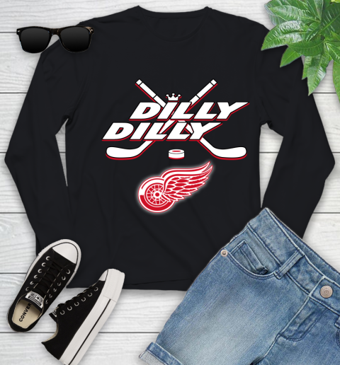 NHL Detroit Red Wings Dilly Dilly Hockey Sports Youth Long Sleeve 2