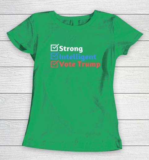 Strong Intelligent Women for Trump Girl MAGA Checklist Women's T-Shirt 4