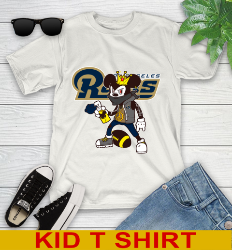 Los Angeles Rams NFL Football Mickey Peace Sign Sports Youth T-Shirt