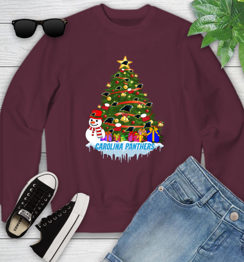 Carolina Panthers Merry Christmas NFL Football Sports Youth Sweatshirt 5