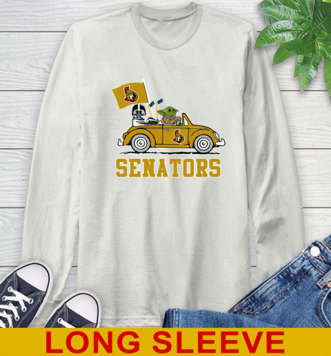 NHL Hockey Ottawa Senators Darth Vader Baby Yoda Driving Star Wars Shirt Long Sleeve T-Shirt 12