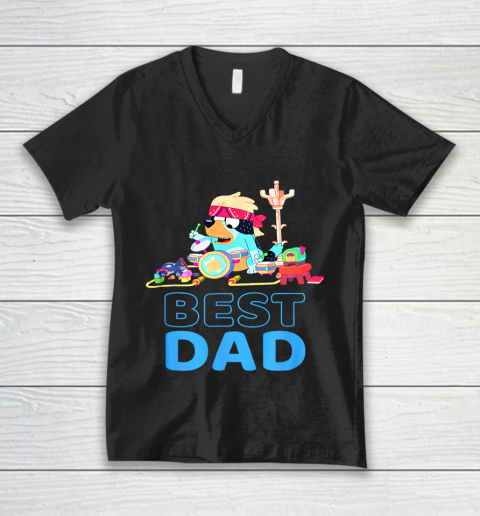Fathers Blueys Dad Love Best Dad Gifts V-Neck T-Shirt