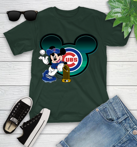 MLB Chicago Cubs The Commissioner's Trophy Mickey Mouse Disney Youth T-Shirt 5