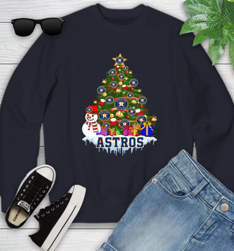 Houston Astros Merry Christmas MLB Baseball Sports Youth Sweatshirt 3