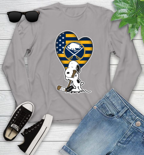 Buffalo Sabres NHL Hockey The Peanuts Movie Adorable Snoopy Youth Long Sleeve 5
