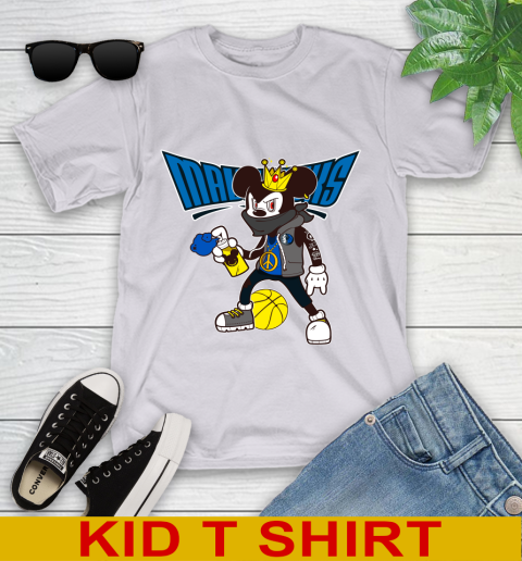 Dallas Mavericks NBA Basketball Mickey Peace Sign Sports Youth T-Shirt 5