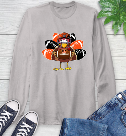 Cincinnati Bengals Turkey Thanksgiving Day Long Sleeve T-Shirt 12
