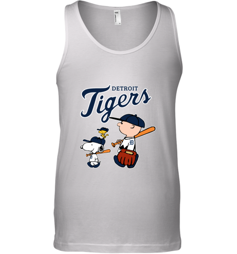 Detroit Tigers Let's Play Baseball Together Snoopy MLB Tank Top